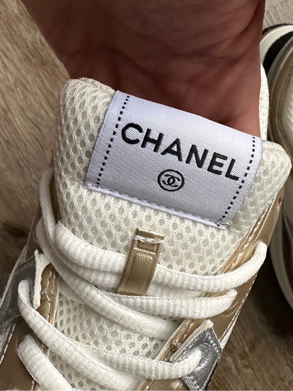 CHANEL Gold Sneakers - Picture 3 of 7